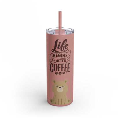 Coffee- Life Skinny Matte Tumbler, 20oz - From Printify - Just $28.90! Shop now at Freedom Bear Coffee LLC