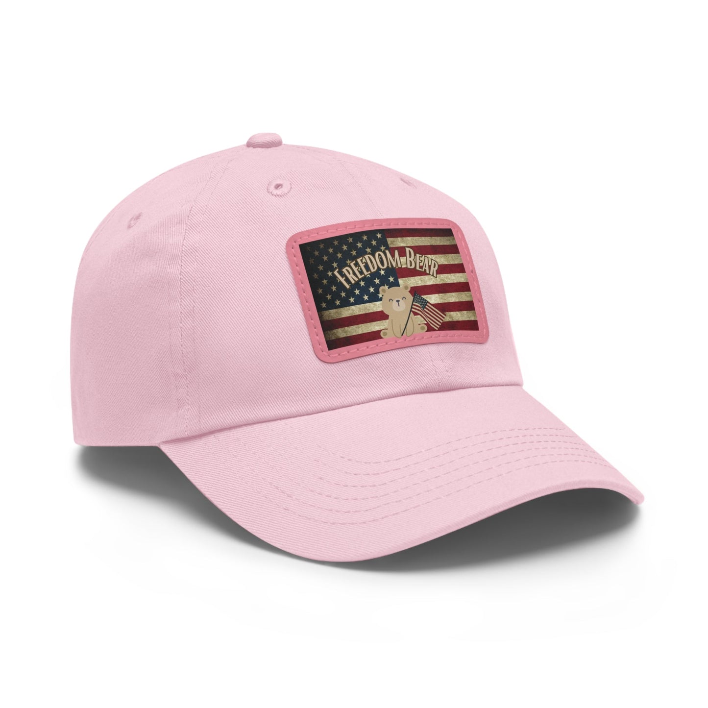 Dad Hat with Freedom Bear Flag. Leather Patch (Rectangle) - From Freedom Bear Coffee - Just $19.99! Shop now at Freedom Bear Coffee