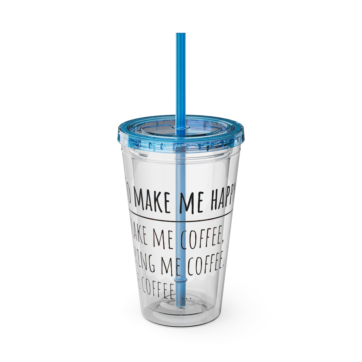 Freedom Bear Coffee "Make Me Happy" Tumbler with Straw & Quote, 16oz - From Printify - Just $19.99! Shop now at Freedom Bear Coffee