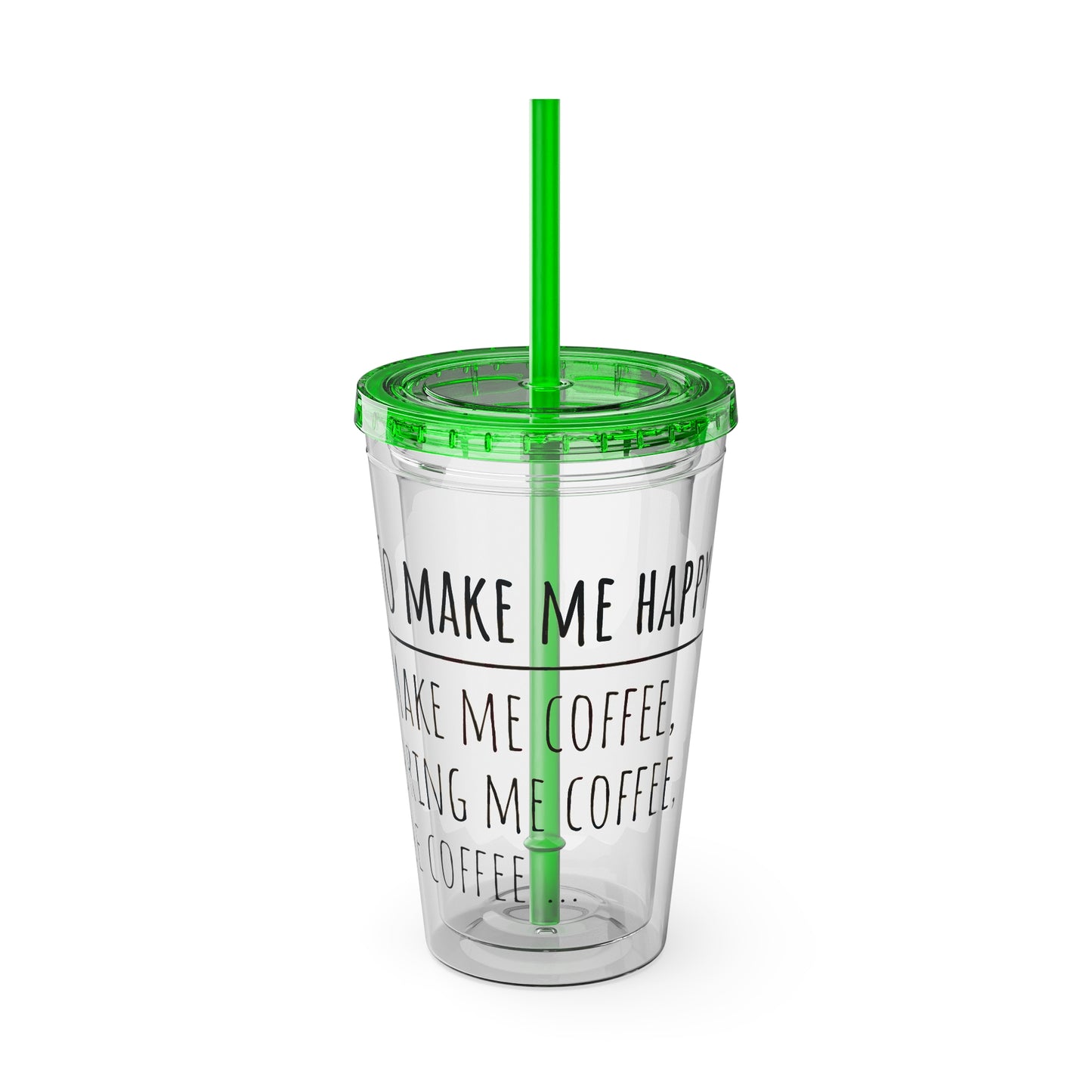 Freedom Bear Coffee "Make Me Happy" Tumbler with Straw & Quote, 16oz - From Printify - Just $19.99! Shop now at Freedom Bear Coffee