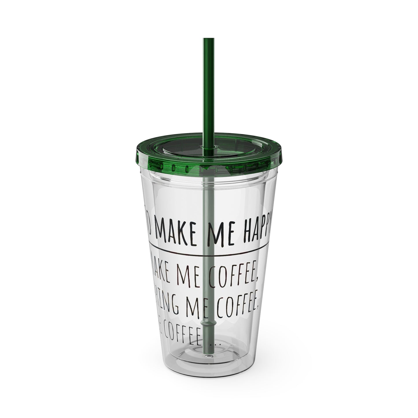 Freedom Bear Coffee "Make Me Happy" Tumbler with Straw & Quote, 16oz - From Printify - Just $19.99! Shop now at Freedom Bear Coffee