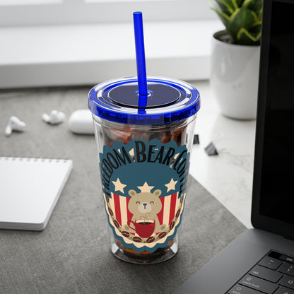 Freedom Bear Coffee "Make Me Happy" Tumbler with Straw & Quote, 16oz - From Printify - Just $19.99! Shop now at Freedom Bear Coffee