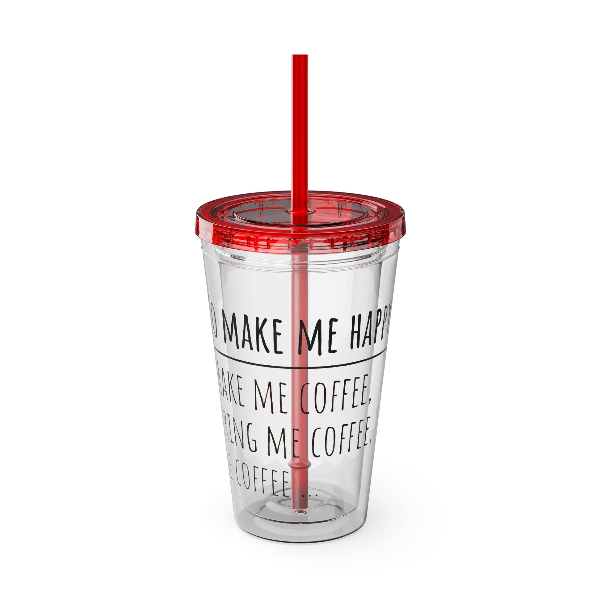 Freedom Bear Coffee "Make Me Happy" Tumbler with Straw & Quote, 16oz - From Printify - Just $19.99! Shop now at Freedom Bear Coffee