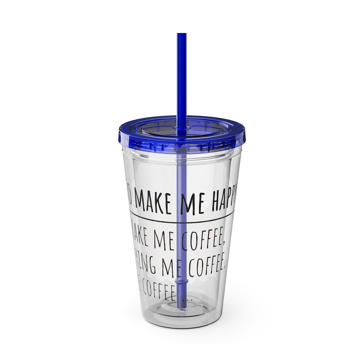 Freedom Bear Coffee "Make Me Happy" Tumbler with Straw & Quote, 16oz - From Printify - Just $19.99! Shop now at Freedom Bear Coffee