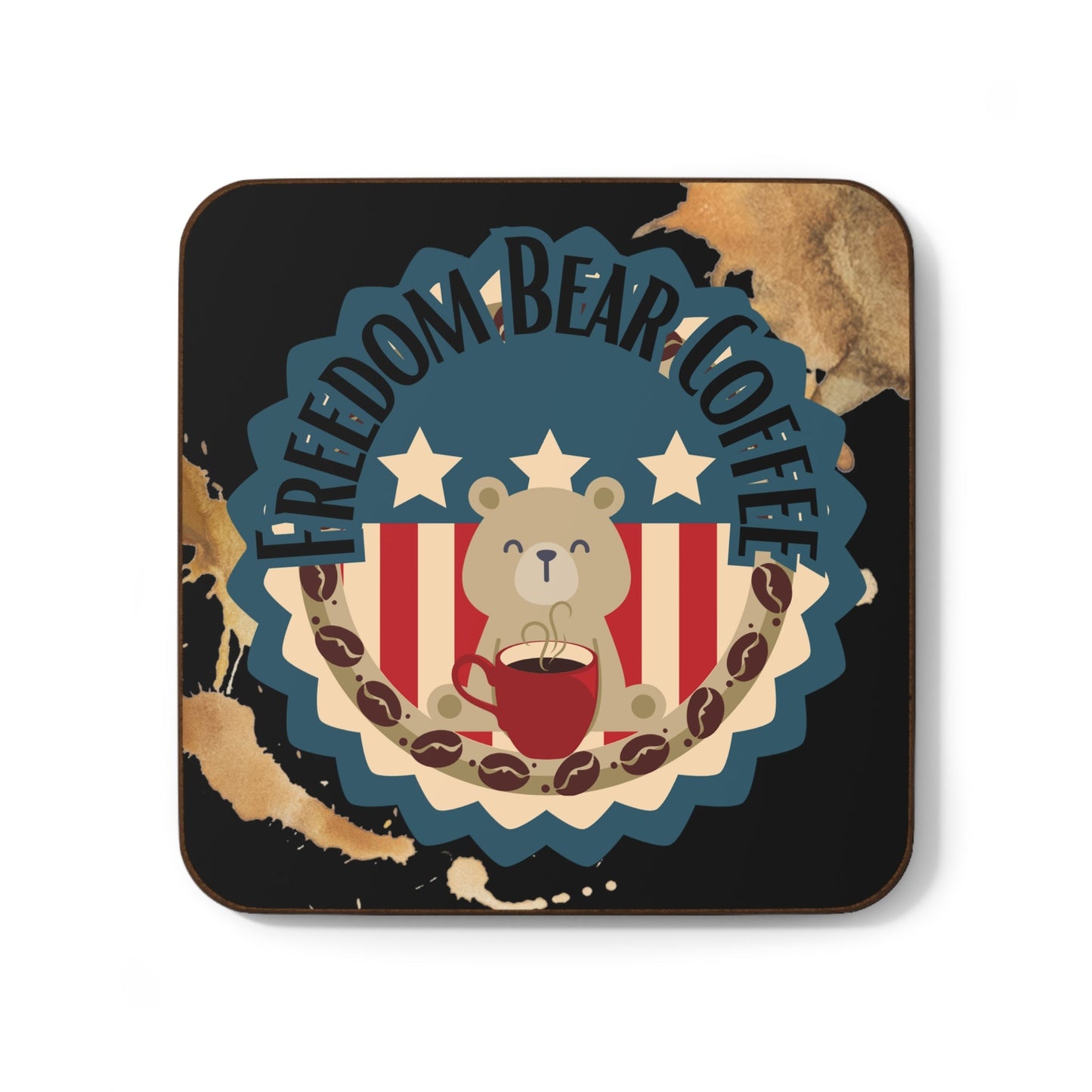 Freedom Bear Coffee Hardboard Back Coaster - From Freedom Bear Coffee - Just $4.99! Shop now at Freedom Bear Coffee