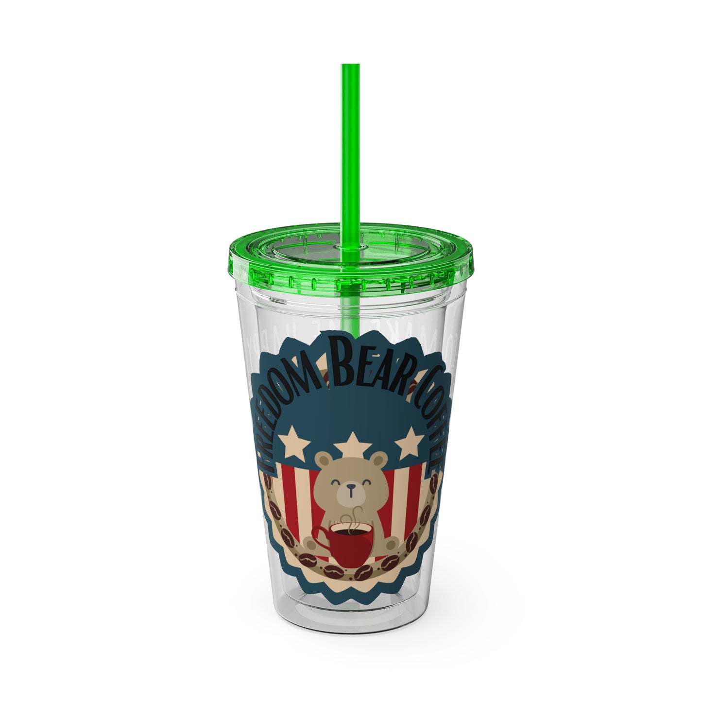 Freedom Bear Coffee "Make Me Happy" Tumbler with Straw & Quote, 16oz - From Printify - Just $19.99! Shop now at Freedom Bear Coffee